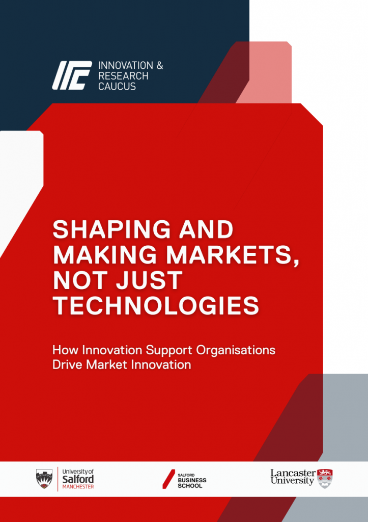 Image of the cover of the 'Shaping and Making Markets, Not Just Technologies' project booklet.